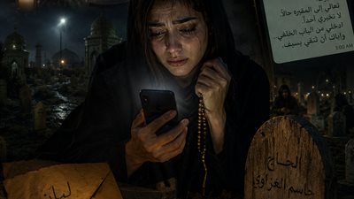 دفنتُ أبي عند الفجر… لكن هاتفه اتصل بي من داخل القبر وقال: “اهربي من زوجكِ فوراً!” 