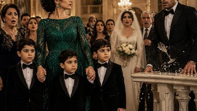  جابت أولاده التوأم على عرسه قدام النخبة ببغداد… ولما شافتهم أمه وقعت الكاسة من إيدها! 