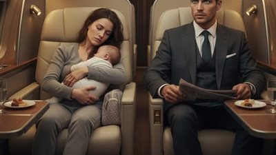 جلست بالخطأ في مقعد الدرجة الأولى… فغيّر مليونير حياتها في دقائق!