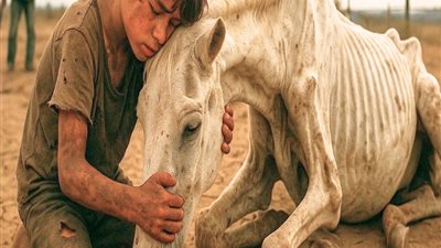  طفل يعثر على حصانٍ مقيّد في الصحراء… لكن ما اكتشفه غيّر كل شيء! 😱🐎