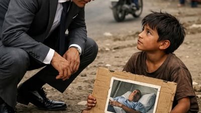 تسوّل بصورة والده المريض… لكن ما اكتشفه الملياردير عند التدقيق حوّل حياته بالكامل في لحظة واحدة  